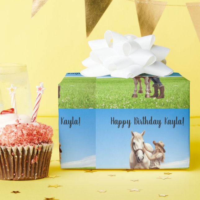 Horse Girl Birthday Celebration Special Message  Presentpapper (Födelsedagsfest)