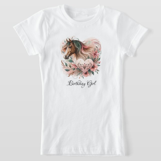 Horse Girl Birthday T Shirt (Laydown)