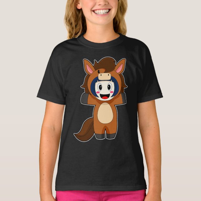 Horse Girl Costume T Shirt (Framsida)