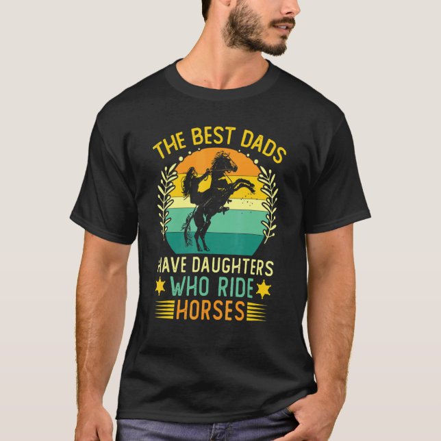 Horse Girl Daughs Fars dag Horsing Rac T Shirt (Framsida)