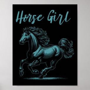 Horse Girl Equestrian Rider Graph Poster