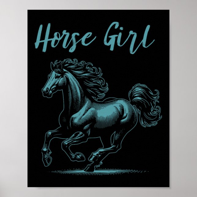 Horse Girl Equestrian Rider  Graph Poster (Framsidan)