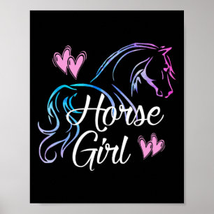 Horse Girl Equestrian Rider Tonåring Tween Kid Wom Poster