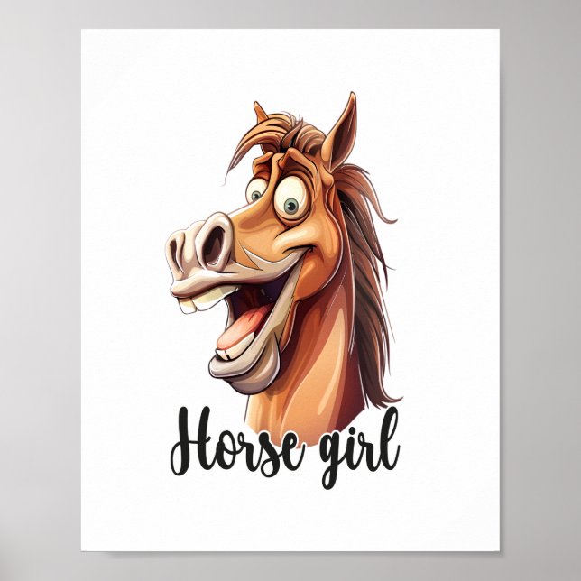 Horse Girl Funny Horse Poster (Framsidan)