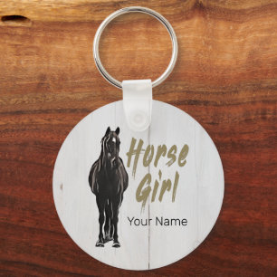 Horse Girl Gift for Vintage Riding Helgdag Älskare Nyckelring