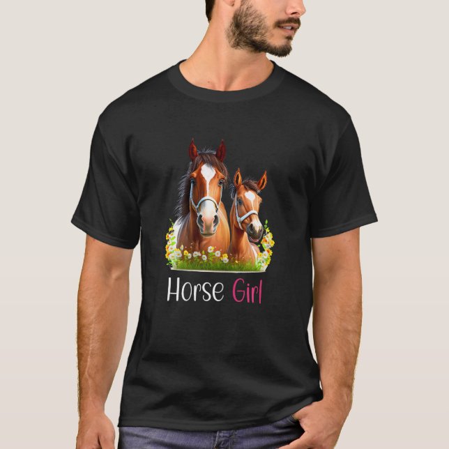 Horse Girl Hobby Horse Girl T Shirt (Framsida)