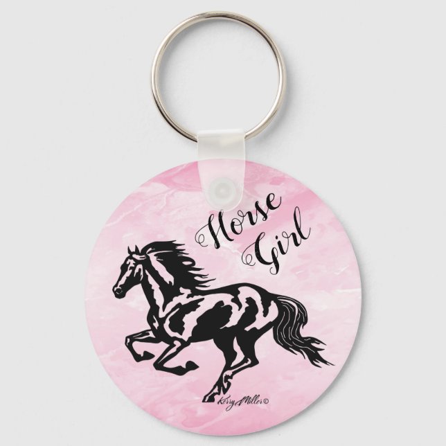 Horse Girl, Horse Keychain Nyckelring (Framsida)