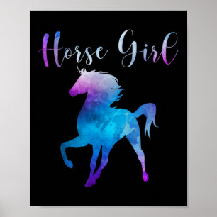 Horse Girl Kärlek Equestrian Riding Ranch Owner Fa Poster
