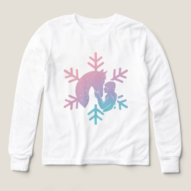 Horse Girl Long Sleeve Shirt  T Shirt (Design framsida)