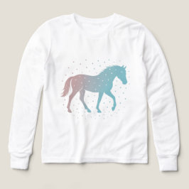 Horse Girl Long Sleeve Shirt – Winter Snow Horse T Shirt