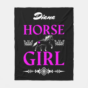 Horse Girl med Namn Fleece Blanket