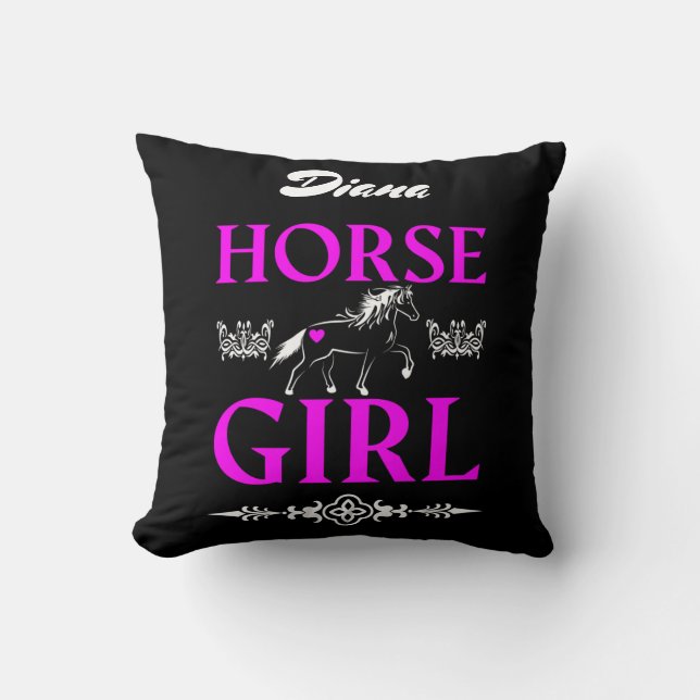 Horse Girl med Namn Kudde (Framsida)