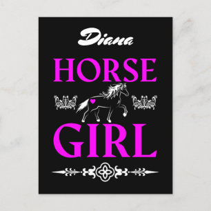 Horse Girl med Namn  Vykort