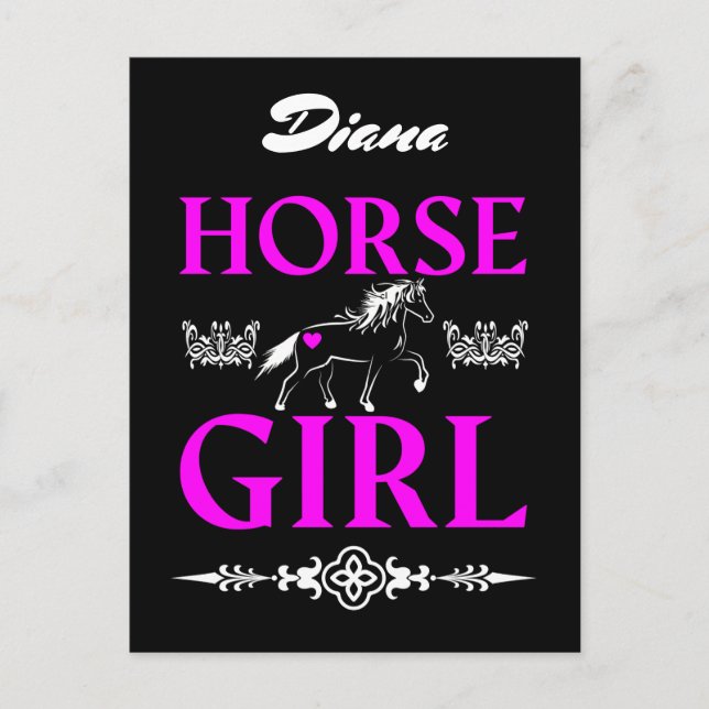 Horse Girl med Namn Vykort (Framsida)