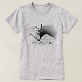 Horse Girl - Personalize - Black and White T-Shirt
