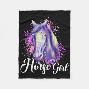 Horse Girl Pony Horsessöp Ss Fleecefilt