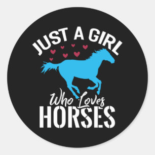 Horse Girl Riding Kärlek Horses Älskare Gift Ide Runt Klistermärke