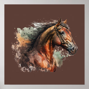 Horse & Girl Silhouette  Poster