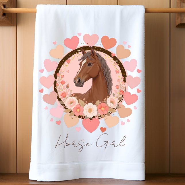 Horse Girl Valentine Kökshandduk (Celebrate in style with this charming birthday invitation featuring a beautiful horse design. 
)