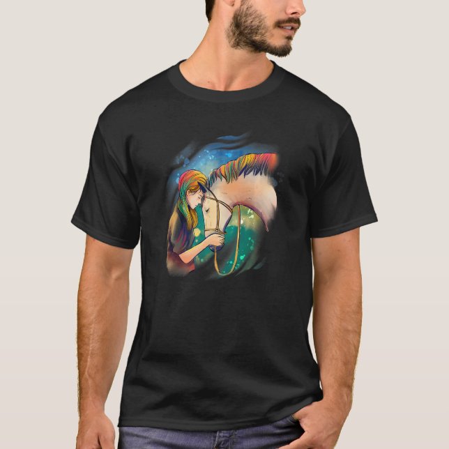 Horse Girl Women Horseback Riding Horse  Girl Colo T Shirt (Framsida)