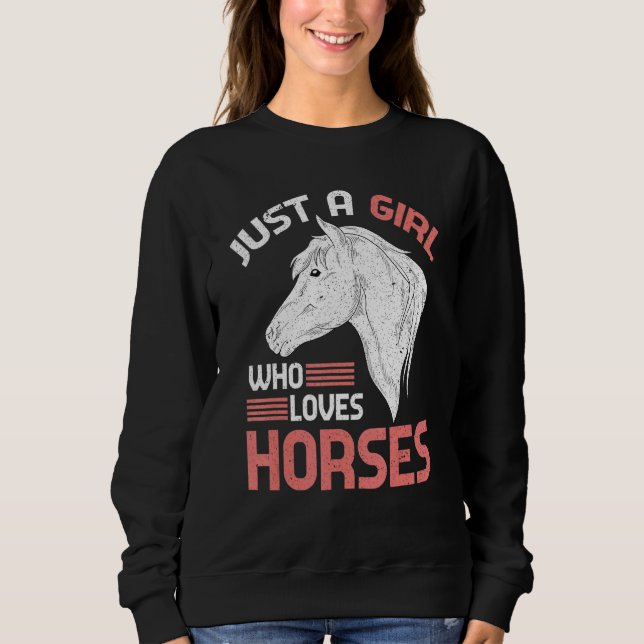 Horse Girls Women Equestrian Horse Riding Horse T Shirt (Framsida)