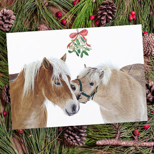 Horse God jul Mistletoe Equine Cute Ponies Julkort