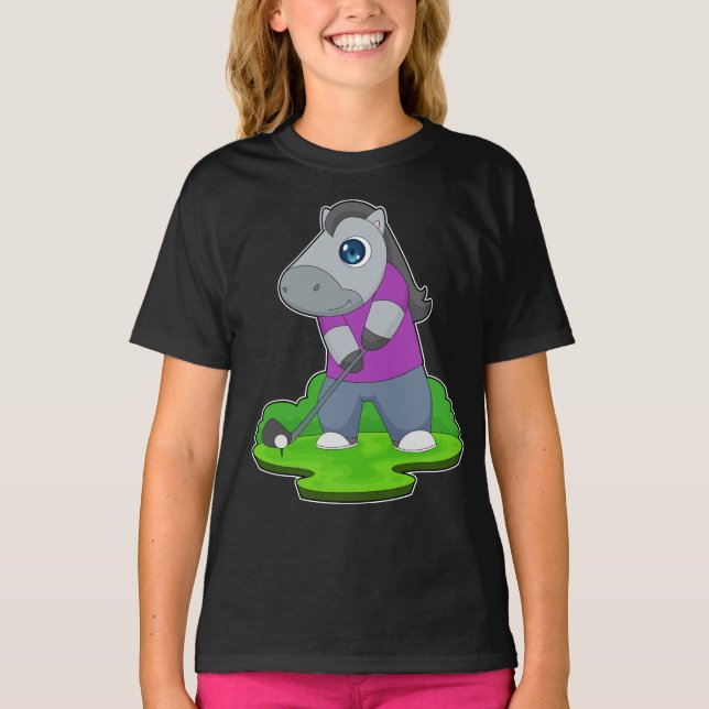 Horse Golf klubbs T Shirt (Framsida)