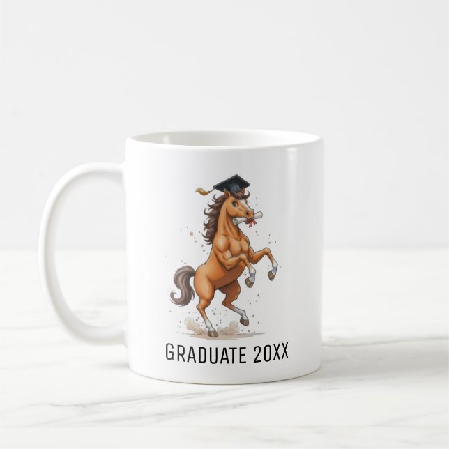 Horse Graduation Personalized Kaffemugg (Vänster)