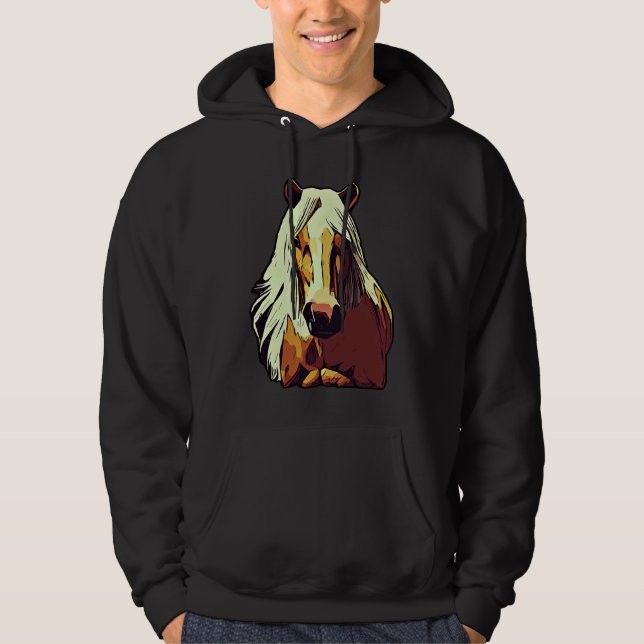Horse graphic animal motif riding a with print hor hoodie (Framsida)