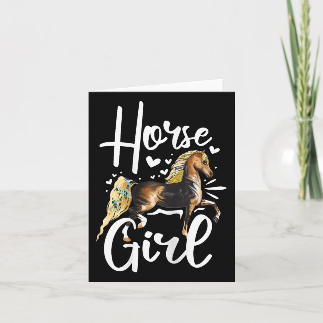 Horse Graphic Women Girls Horseback Riding Horse L Kort (Framsida)