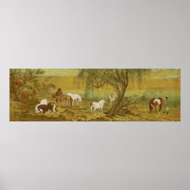 Horse Grasing in Suburbs Fine Art Poster (Framsidan)