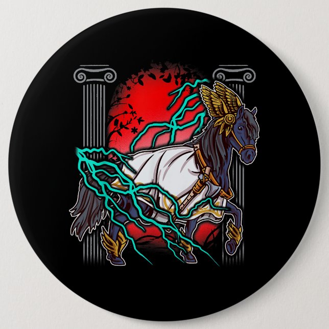 Horse Grege Myths Zeus Ancient Gods Equine Lightni Knapp (Framsida)