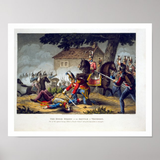 Horse Guards i slaget vid Waterloo, engrav Poster (Framsidan)