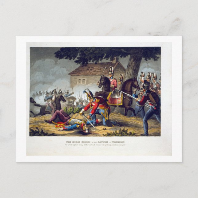 Horse Guards i slaget vid Waterloo, engrav Vykort (Framsida)