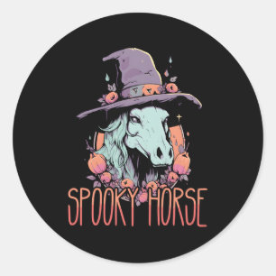 Horse Halloween Bus eller godis Runt Klistermärke