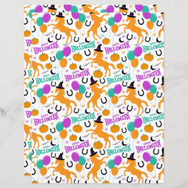 Horse Halloween Scrapbook Papper i White