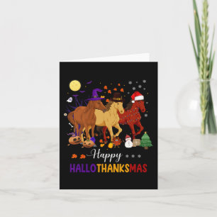Horse Halloween Thanksgiving jul Lycklig Hallo Kort