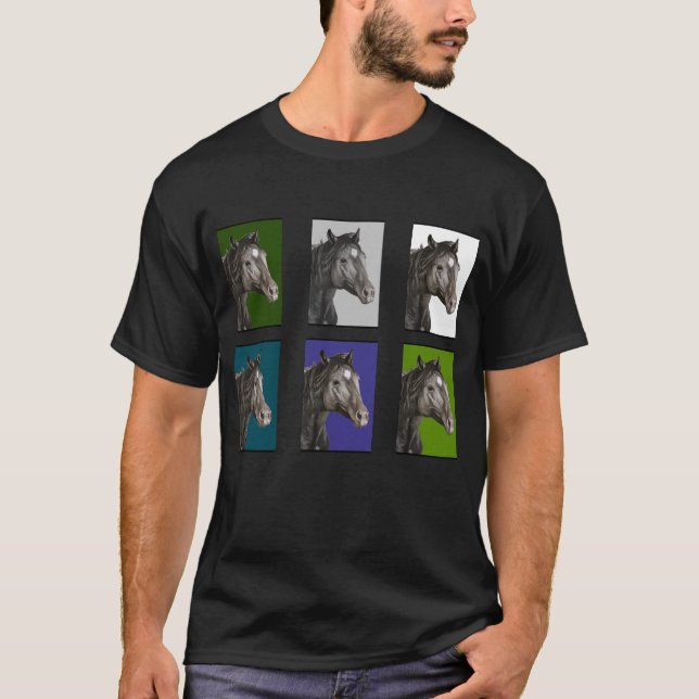 Horse Hand plockade Art T Shirt (Framsida)