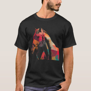 Horse Head Artistic Equestrian Horse Rider Riding T Shirt
