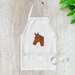 Horse Head Brown Farm Animal Förkläde