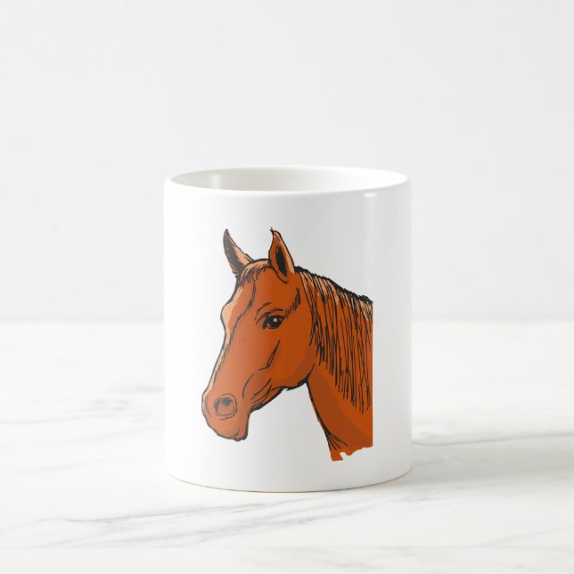 Horse Head Brown Farm Animal Kaffemugg (Skapare uppladdad)