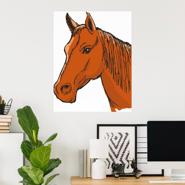 Horse Head Brown Farm Animal Poster (Skapare uppladdad)