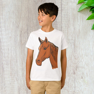 Horse Head Brown Farm Animal T Shirt