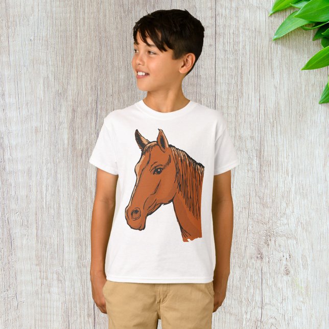 Horse Head Brown Farm Animal T Shirt (Skapare uppladdad)