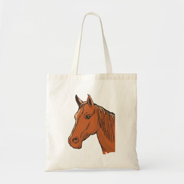 Horse Head Brown Farm Animal Tygkasse (Framsidan)