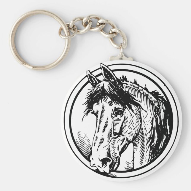 Horse head Keychain Nyckelring (Framsidan)