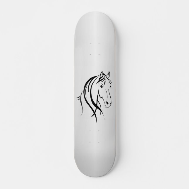 Horse Head på Silver Mini Skateboard Bräda 18,5 Cm (Framsida)
