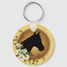 Horse Head Silhouette Nyckelring