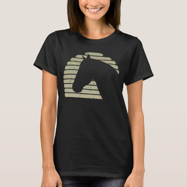 Horse Head Silhouette Sunset Horse T Shirt (Framsida)