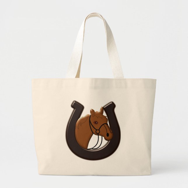 Horse Head Tote Bag Jumbo Tygkasse (Framsidan)